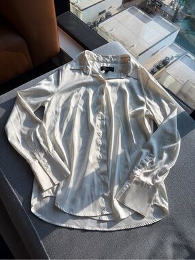 Banana Republic Cream Silk Button Up